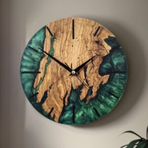 Green resin wall clock